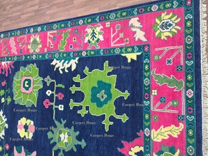 Moderno lujo Oushak anudado a mano antiguo corredor bordado alfombras puerta Mat conjuntos PET Friendly lavable pila baja para el hogar - Product Image 5