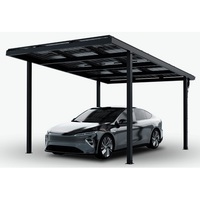 Cochera Solar Industrial de Aluminio con Estructura de Acero Inoxidable 3570x5280mm 250mm de Altura Sistema Personalizable de 6kW para Casa y Jardín