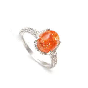 แหวนเงินสเตอร์ลิงประดับด้วยหินดวงอาทิตย์ประดับอัญมณีคลาสสิกสำหรับงานแต่งงานงานหมั้นหรืองานเลี้ยงดีไซน์โรแมนติก - Product Image 1