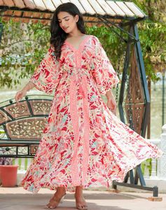 Robe décontractée à imprimé multicolore respirante et lavable avec robes pour femmes - Product Image 5