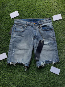 Shorts en jean de haute qualité pour hommes, pantalons en denim extensibles d'été, shorts pour garçons, jeans ajustés et respirants pour jeunes - Product Image 4