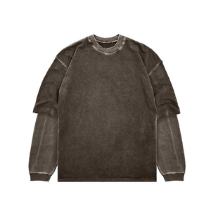 Sweat-shirts pour hommes en molleton français 100% coton, lavage à l'acide sur le devant, fabrication OEM, vente en gros, poids lourd, haute qualité, personnalisés - Product Image 5