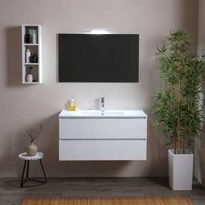 Mobile Bagno Sospeso Bianco Belize 100cm con Cassetti - Set Bagno - Product Image 2