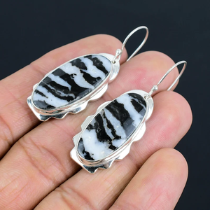 Boucles d'oreilles pendantes bohèmes en argent sterling 925 avec pierre précieuse turquoise buffle pour femmes et filles, vente en gros - Product Image 3