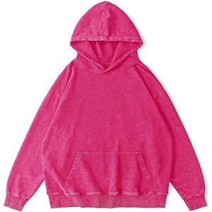 เสื้อฮู้ดสำหรับผู้ชายเสื้อครอปแบบสวมหัวเคลือบหินสองชั้นทำจากผ้าเฟรนช์เทอร์รี่500gsm มีน้ำหนัก480 - Product Image 4