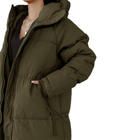 Veste d'hiver longue et ample matelassée respirante et coupe-vent pour femme, écoresponsable, couleurs et logo personnalisables 2025