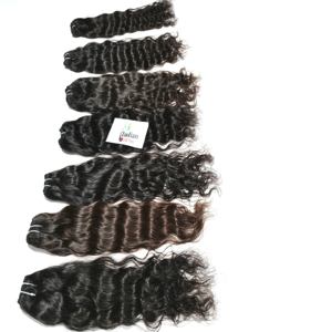 Extensiones de cabello humano natural virgen y rizado sin procesar para mujer, venta al por mayor, extensiones alineadas con cutícula india, cabello humano de exportación - Product Image 2