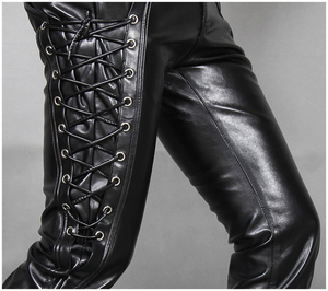 2024 pantalons en cuir véritable souple de haute qualité pour hommes Offre Spéciale OEM ODM Service personnalisé joggeurs en cuir souple pour adultes vente chaude - Product Image 5