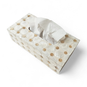 Boîte à mouchoirs en nacre faite à la main, vente en gros, boîte décorative en incrustation de coquillages pour la vente au détail - Product Image 2