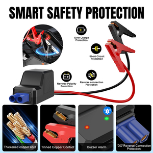 <span class=keywords><strong>Station</strong></span> d'alimentation portable multifonctionnelle 8000 mAh avec lumière LED et démarreur de voiture 12V/24V pour camions et motos - Product Image 4