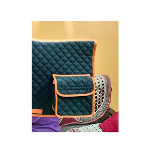 Tapis de selle de cheval anglais vert foncé de qualité supérieure de designer tissu de forage en polycoton doux et confortable équitation anglaise équestre - Product Image 3