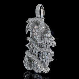 จี้ตัวอักษรแบบกำหนดเอง LL สีโรสโกลด์ ประดับเพชรโมอิสซาไนต์ VVS และเพชรแท้ สไตล์ฮิปฮอปสำหรับผู้ชาย - ของขวัญพร้อมใบรับรอง IGI - Product Image 2