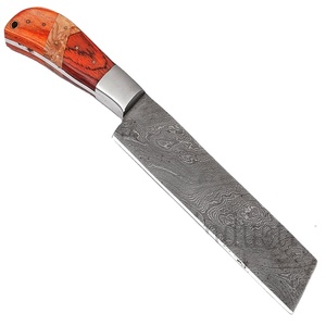 Cuchillo de cocina con mango de madera (smk1576), hecho a mano, de acero damasco, Natural, uso diario - Product Image 1