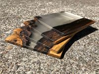 Ensemble de sous-verres en bois de noyer de 10 mm, écologiques, faits à la main, résistants à la chaleur, motifs artistiques uniques, pour table à manger, bar à café