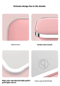 Mini espejo de aumento cosmético LED de bolsillo de doble cara recargable Diseño doblado para maquillaje de viaje - Product Image 2