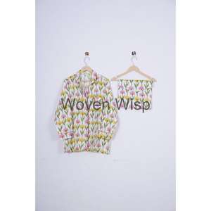 Conjunto de pijama delicado con estampado floral para mujer Conjuntos de mujer de talla grande de algodón puro - Product Image 6