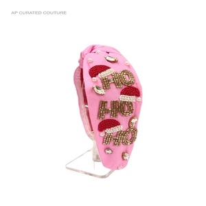 Diademas con cuentas Diseño llamativo Suministros de fiesta de Navidad de lujo Accesorios para el cabello adornados a mano Diademas de estilo anudado - Product Image 5
