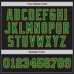 Camiseta de béisbol de dos tonos auténtica Kelly verde-dorada negra personalizada - Product Image 5