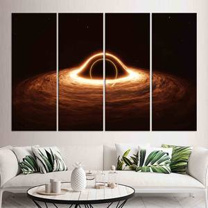 Modern Outer <b>Space</b> Printed Canvas Art: Elegant Black Hole <b>Decor</b>,SET OF 4 CANVAS - Product Image 1