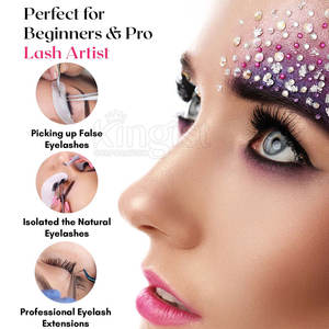 Pinzas para Pestañas de Tacto Suave con Curva Fina para una Aplicación Suave de las Pestañas, Pinzas para Pestañas Equilibradas - Product Image 4