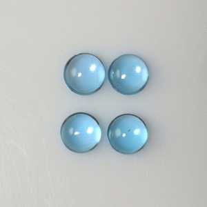 Topaze bleu ciel naturelle, cabochon rond, taille brillant, 3 mm, pierre précieuse lisse pour la fabrication de bijoux - Product Image 1
