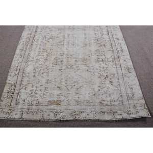 พรมวินเทจขนาด 4.8x7.9 ฟุต สีขาว พรมขนสัตว์โมร็อกโกตุรกี - Product Image 5