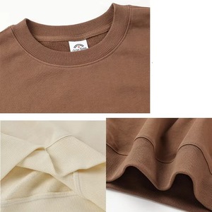 Drop sholder Hommes 100% Coton Oversized Crew Neck Autumn Loose Fit Terry Tops Customized Casual Hooded Sweatshirts - Product Image 4