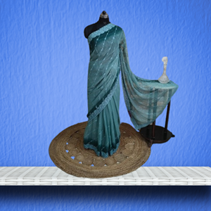 Élégant saree traditionnel indien en soie finement fabriqué à la main avec des vêtements indiens et pakistanais à motifs complexes - Product Image 5