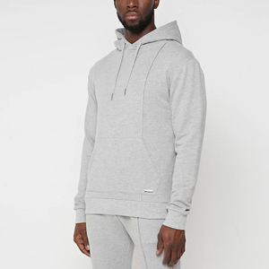 Lightweight <b>Grey</b> French Terry Hoodie <b>Sweatshirt</b> Jogger Slim Fit High Quality Custom Logo Fitness Sports <b>Men</b> Gym Hoodie - Product Image 5