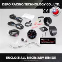 Voltmètre numérique OLED de 60mm cc 12V, jauge de température d'huile, capteur de température de l'eau, jauge automatique de course Plus Kit de jauge de pression d'huile 4 en 1