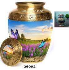 Urnes funéraires de nouvelle conception, en métal, en marbre, en laiton moderne, en aluminium, en verre, urne unique pour enterrement, urne en forme de rose - Product Image 6