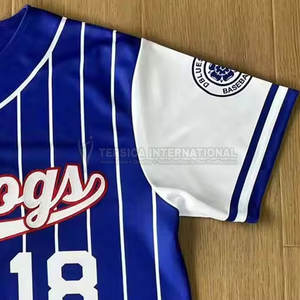 Chemise de baseball en polyester à manches courtes t-shirt de sport décontracté haut tenue d'été chemise de baseball en polyester léger - Product Image 6