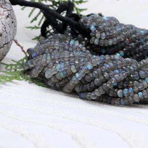 Venta caliente AAA grado facetado Natural negro labradorita Rondelle cuentas hermoso llamativo corte de piedras preciosas para el verano para joyería - Product Image 5