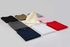 Loose solid <b>colour</b> plus size T-<b>shirt</b> Customizable short-sleeved knitted formal style Latest T-<b>shirt</b> - Product Image 5