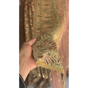 Robes de demoiselle d'honneur élégantes et modernes, à sequins pêche, longues, coupe trapèze, pour femmes - Product Image 2