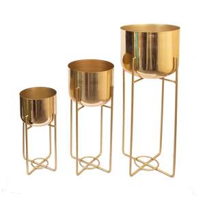 Ensemble de 2 jardinières en laiton et métal au design personnalisé pour la décoration de la maison et du jardin Fabricant et exportateur en gros - Product Image 2