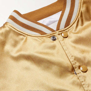 Veste de baseball en satin pakistanais pour hommes, veste bomber décontractée XL, broderie, uni, teinture unie, enduite pour la saison de printemps - Product Image 2