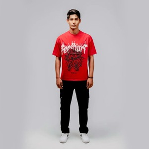 เสื้อยืดพิมพ์ลายพัฟสำหรับ100% เสื้อยืดไหล่ตกเสื้อใส่ได้ทั้งชายและหญิงเสื้อยืดสตรีทแวร์ผ้าคอตตอน220 GSM ดีไซน์ตามสั่ง - Product Image 5