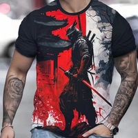 Anime japonais pour samouraï 3D imprimé T-shirt décontracté à manches courtes pour hommes femmes et enfants nouveau pull surdimensionné hauts à la mode