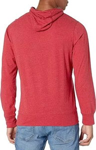 Sudadera con Capucha Ligera de Invierno para Hombre, Roja, Tejida a Crochet, Bordada, Informal, de Mezcla de Algodón, con Bolsillo - Product Image 4