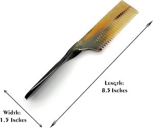 Massage démêlant professionnel peigne à dents fines corne naturelle antistatique avec poignée lisse grand cadeau Style traditionnel - Product Image 2