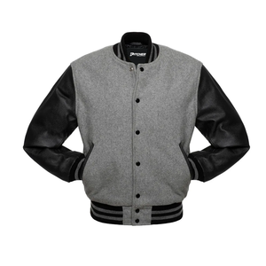 Veste universitaire d'hiver personnalisée de haute qualité avec broderie en chenille, manches en cuir, coupe unisexe coupe-vent - Product Image 1