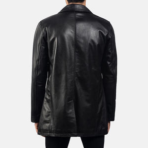 Nouveau style de veste en cuir coupe ajustée respirant vente en gros debout veste en cuir PU pour hommes pas cher prix veste en cuir personnalisée - Product Image 5
