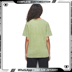 T-shirt personnalisé 100% coton sérigraphié de haute qualité été hommes lavage à l'acide t-shirt vintage graphique lourd T-shirt - Product Image 3