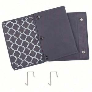 Soft Fabric Over the Door 5 Pockets <b>Folding</b> <b>Storage</b> Bag Wall Hanging File Mounted Closet Organizer with 2 Stainless Steel Hooks - Product Image 6