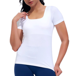 Camisetas Deportivas Formales de Verano para Hombre y Mujer, Cuello Cuadrado, Transpirables, de Secado Rápido, Diseño para Yoga - Product Image 4