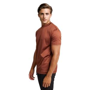 T-shirt pour homme en polyester/coton avec logo personnalisé, toile unie, confortable, séchage rapide, respirant, écologique, manches courtes - Product Image 5