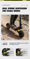EU-US-UK-Lagerbestand: OOTD T10 Pro Schnelle Elektroroller Faltbarer Offroad E-Scooter Trotinette Électrique Skateboard Elektrisch für Erwachsene