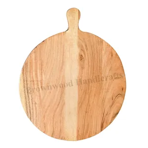 Produttore indiano Eco Friendly legno di Acacia, tavola di servizio con manico in legno tagliere cucina Pizza Peel Board