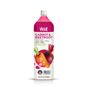 Jus de carotte et de pomme pressé à froid NFC (100% jus véritable, sans sucre, sans OGM) en bouteille, 33,8 fl oz - Product Image 1